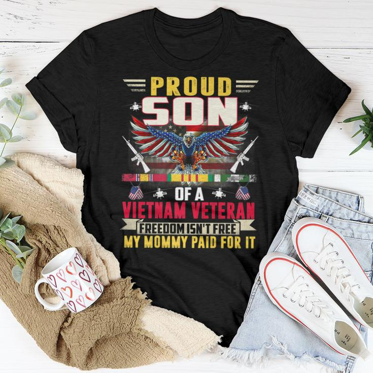 Freedom Isnt Free - Proud Son Of A Vietnam Veteran Mommy Women T-shirt Funny Gifts