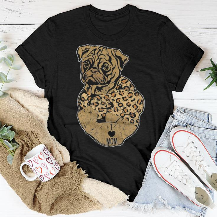 Funny Leopard Dog Pug Mom Costume Mothers Day Gift Women T-shirt Funny Gifts