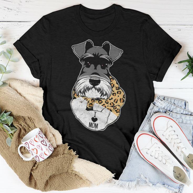 Funny Leopard Schnauzer Mom Costume Mothers Day Gift Women T-shirt Funny Gifts