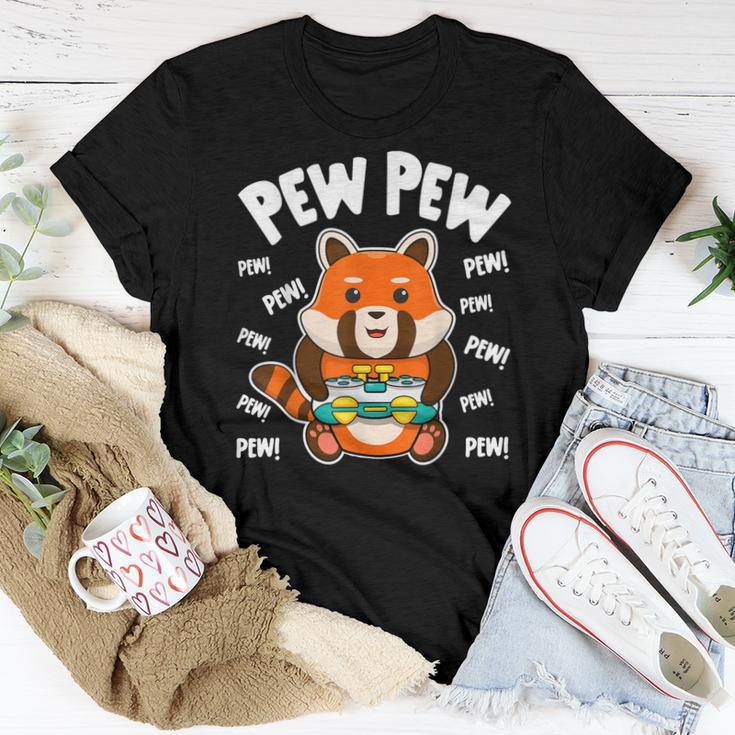 Gamer Red Panda Pew Pew Cute Kawaii Red Panda Video Games Women T-shirt ...