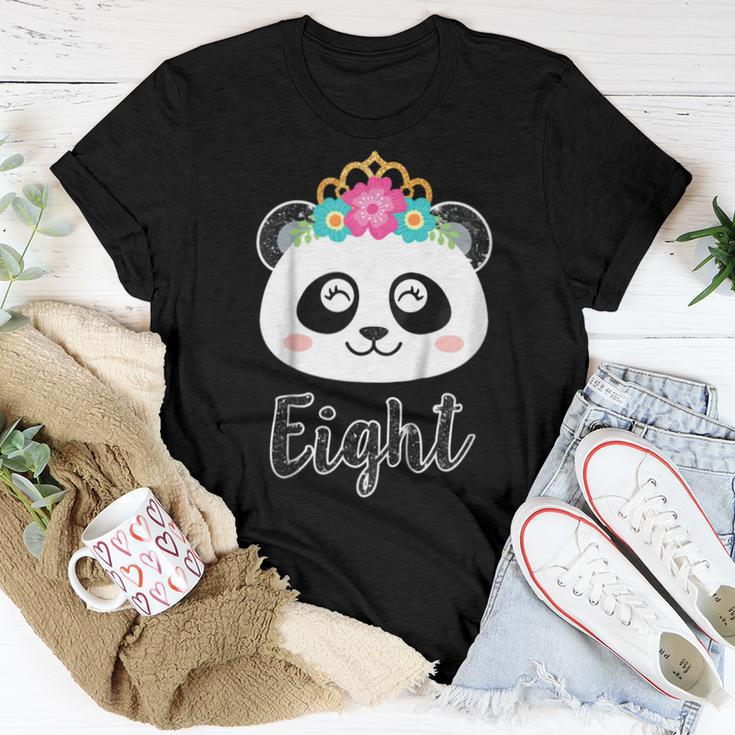 Girls 8Th Birthday Outfit Panda Eighth Birthday Shirt Women T shirt Mazezy DE