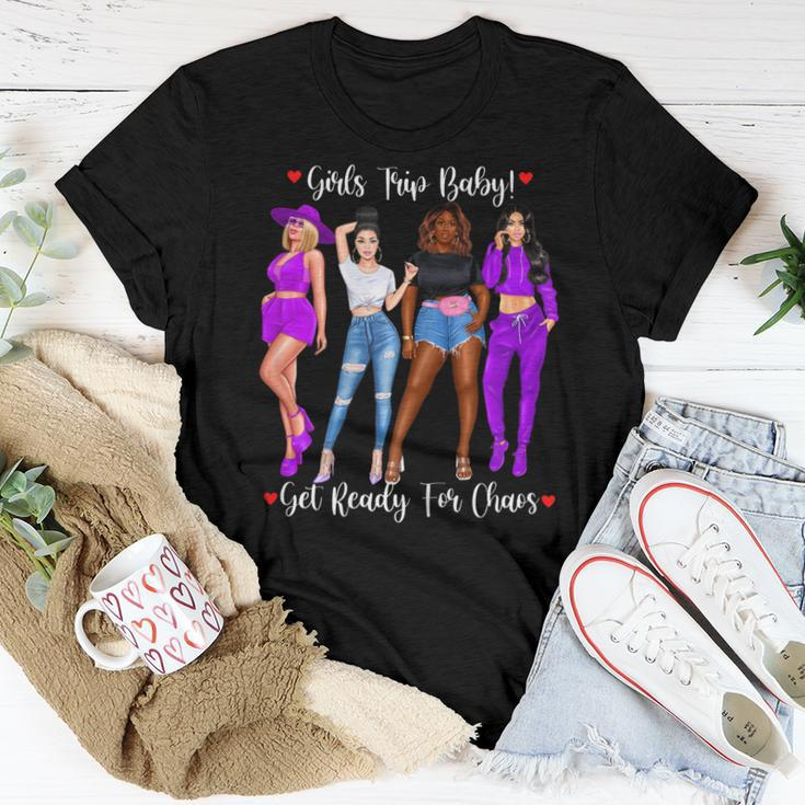 Womens Girls Trip Get Ready For Chaos Friends Together On Trip Women T-shirt Unique Gifts