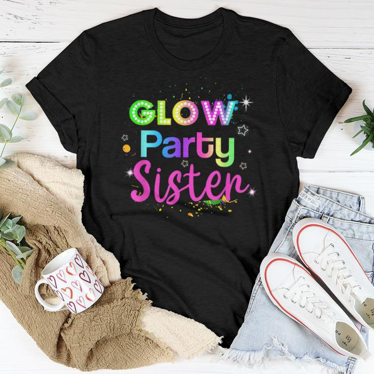 Glow Party Squad Sister Paint Splatter Glow Party Matching Women T-shirt Unique Gifts