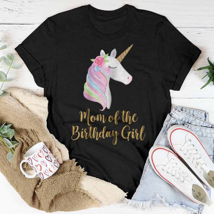 Gold Unicorn Mom Shirt Mom Of The Birthday Girl Women T-shirt Unique Gifts