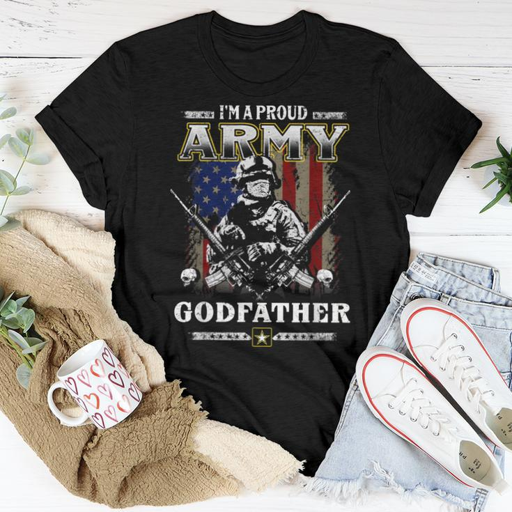 Im A Proud Army Godfather Veteran Fathers Day 4Th Of July Women T-shirt Funny Gifts
