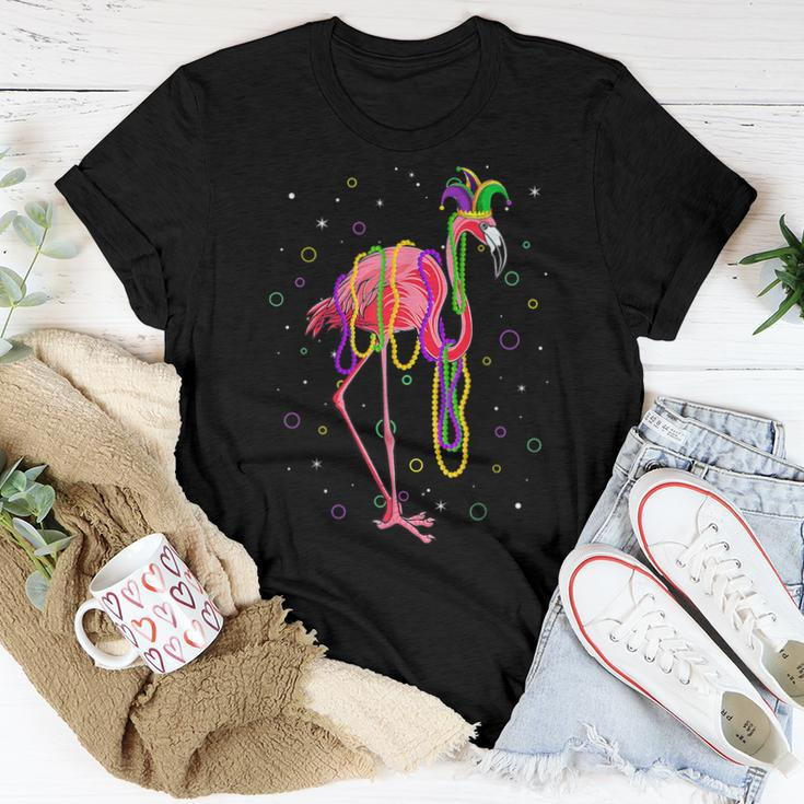 Jester Flamingo & Beads Mardi Gras Fat Tuesday Parade Girls Women T-shirt Personalized Gifts