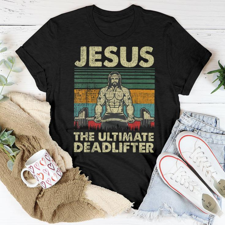 Jesus The Ultimate Deadlifter Christian Workout Jesus Women T-shirt Unique Gifts