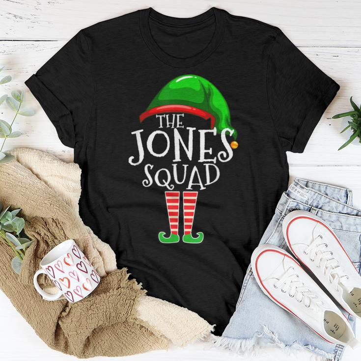 Jones Squad Elf Group Matching Family Name Christmas Women T-shirt Unique Gifts