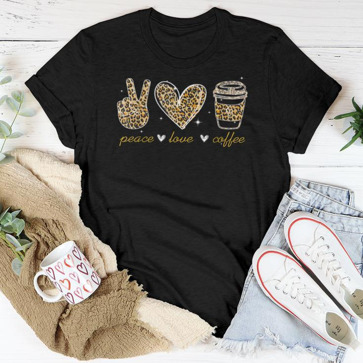 Leopard Peace Love Coffee Lovers Hippie For Women Men Women T-shirt Unique Gifts