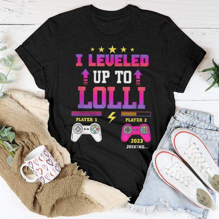 I Leveled Up To Lolli Future Mom Level Unlocked Est 2023 Women T-shirt Unique Gifts