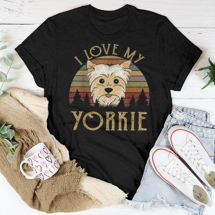 I Love My Yorkie Mom Dad Yorkshire Terrier Gifts Women Men Women T-shirt Funny Gifts