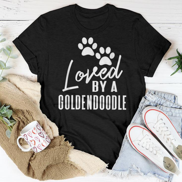 Loved By A Goldendoodle For Dog Mom Or Dad Women T-shirt Unique Gifts