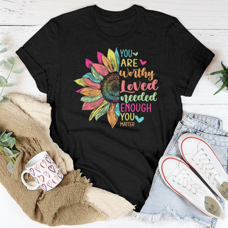 You Matter Be Kind Flower Self Care Mental Health Awareness Women T-shirt Unique Gifts