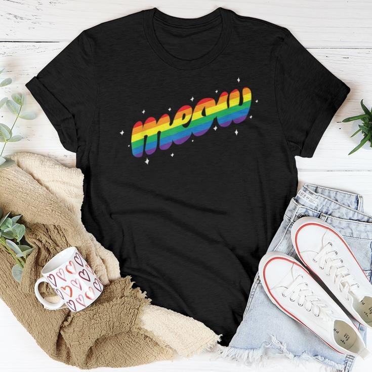 Meow Pride Lgbtq Equality Cat Daddy Cat Lover Rainbow Cats Women T-shirt Personalized Gifts