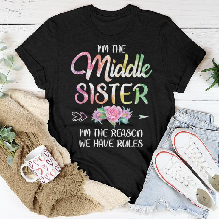 Middle Sister Girls Sibling Rules Birthday Sister Women T-shirt Unique Gifts