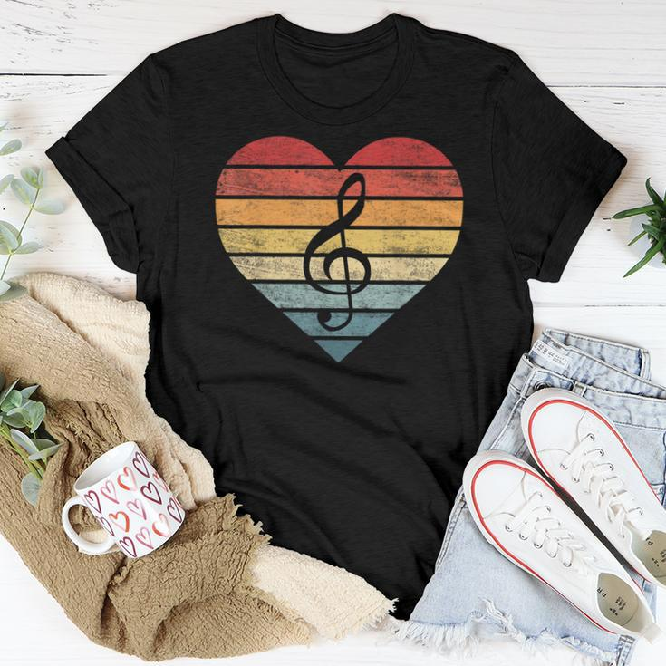 Music Teacher Gifts Retro Sunset Note Music School Musician Women T-shirt Funny Gifts