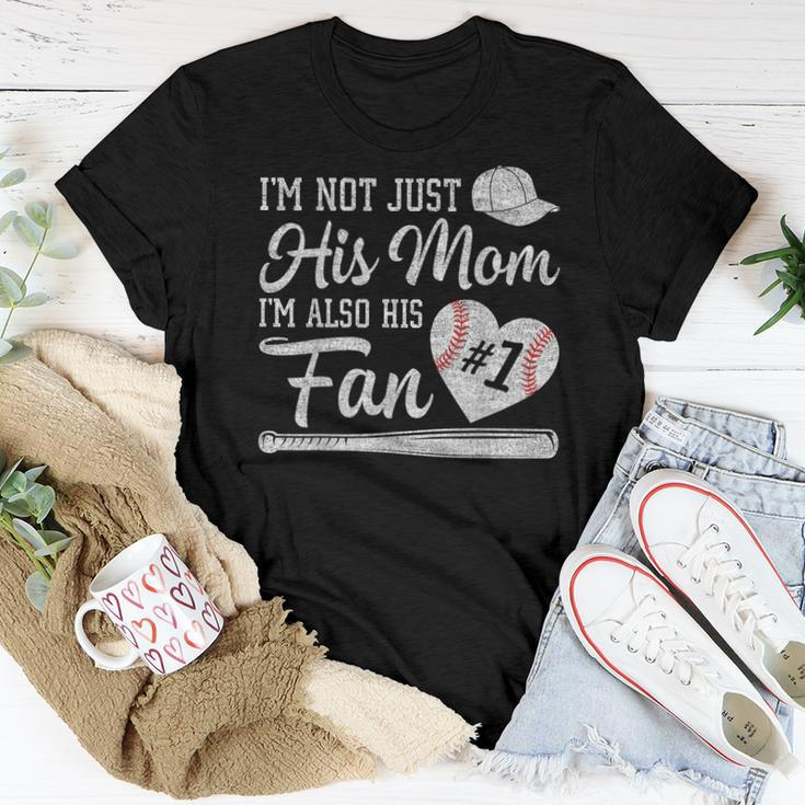 Im Not Just His Mom Im His Number One Fan Baseball Mama Women T-shirt Unique Gifts
