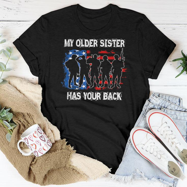 My Older Sister Has Your Back MilitaryWomen T-shirt Unique Gifts