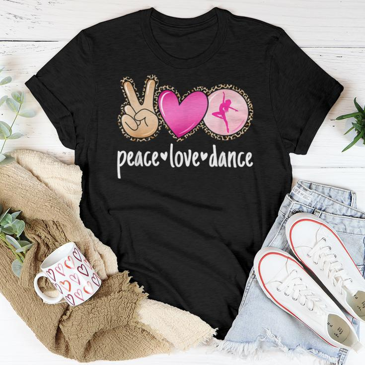 Peace Love Dance Leopard Print Mom Women Girls Dancing Women T-shirt Unique Gifts