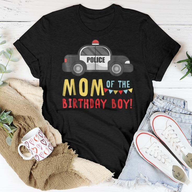 Police Car Mom Of The Birthday Boys Women T-shirt Unique Gifts