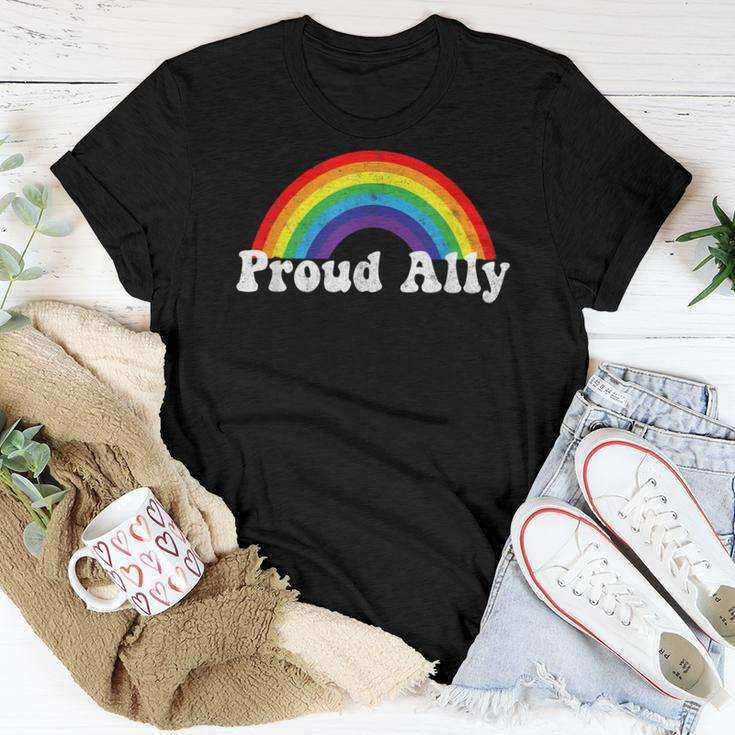 Proud Ally Pride Shirt Gay Lgbt Day Month Parade Rainbow Women T-shirt Unique Gifts
