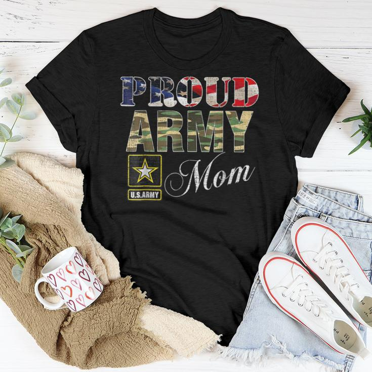 Proud Army Mom With American Flag For Veteran Day Women T-shirt Unique Gifts