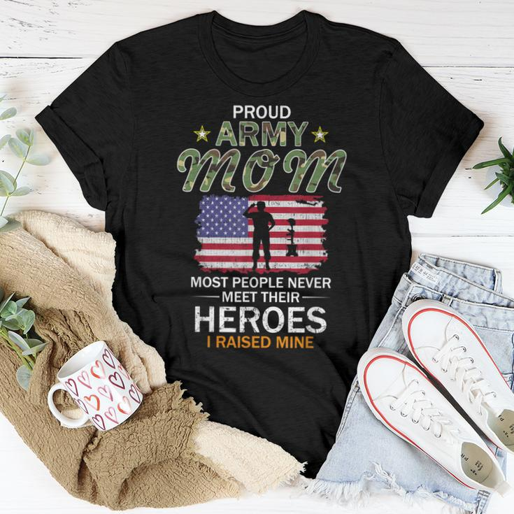 Proud Army Mom I Raised My Heroes Camouflage Graphics Army Women T-shirt Unique Gifts