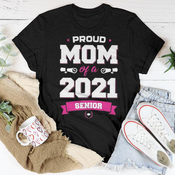 Proud Mom Of A Class Of 2021 Senior Mother Graduation Women T-shirt Funny Gifts