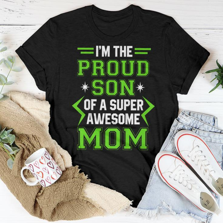 Proud Son Of A Super Awesome Mom Women T-shirt Unique Gifts