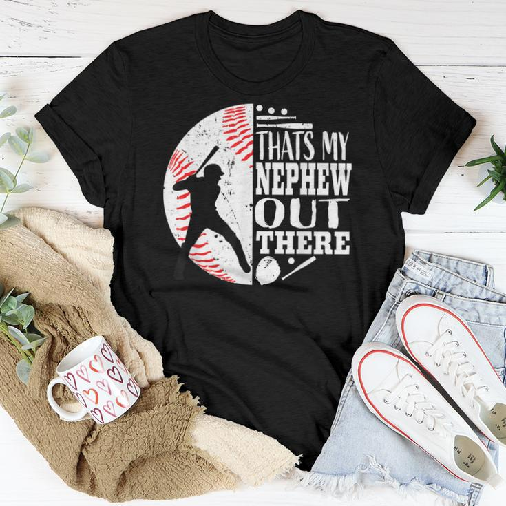 Proud Thats My Nephew Out There Baseball Aunt Uncle Graphic Women T-shirt Funny Gifts
