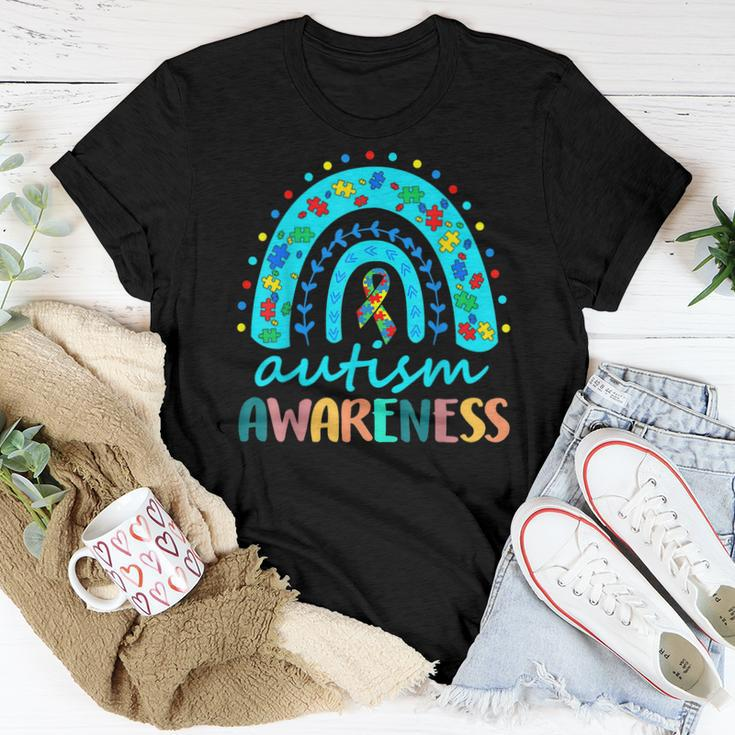 Puzzle Rainbow In April We Wear Blue Autism Awareness Month Women T-shirt Unique Gifts
