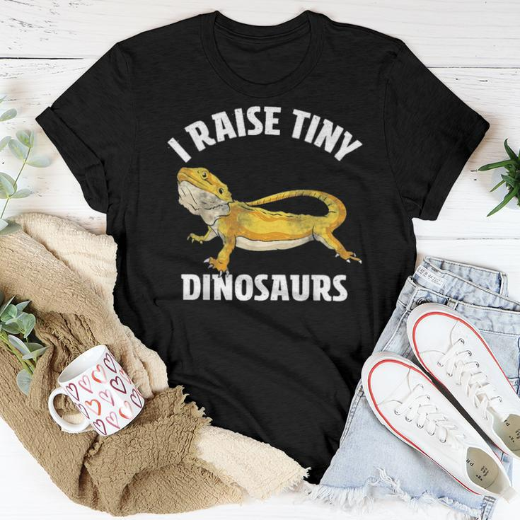 I Raise Tiny Dinosaurs Bearded Dragon Mom Dad Kids Gift Women T-shirt Funny Gifts
