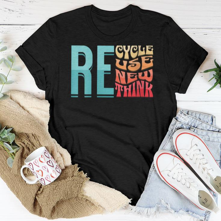 Womens Recycle Reuse Renew Rethink Vintage Environmental Activism Women T-shirt Unique Gifts