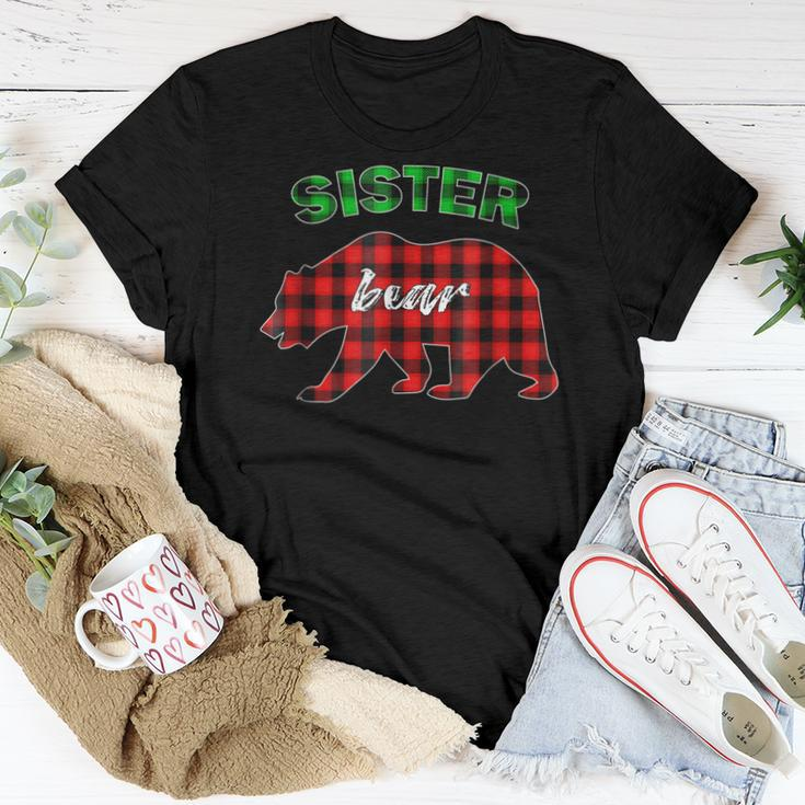 Red Green Plaid Sister Bear Matching Family Pajama Women T-shirt Unique Gifts