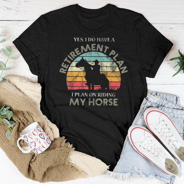 Retirement Plan Riding Horses Horse Lover Funny Vintage Women T-shirt Funny Gifts