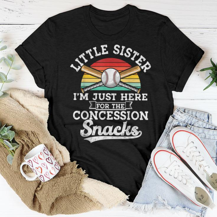 Retro Baseball Sister Im Just Here For Concession Stand Women T-shirt Unique Gifts