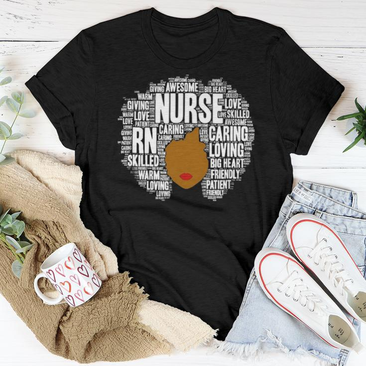 Rn Nurse Afro Word Art Gift African American Nurses Women T-shirt Funny Gifts