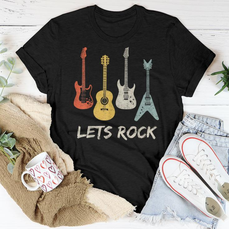 Lets Rock Rock N Roll Guitar Retro Men Women Women T-shirt Unique Gifts