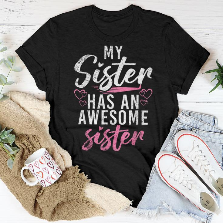 My Sister Has An Awesone Sister Middle Sister Women T-shirt Unique Gifts