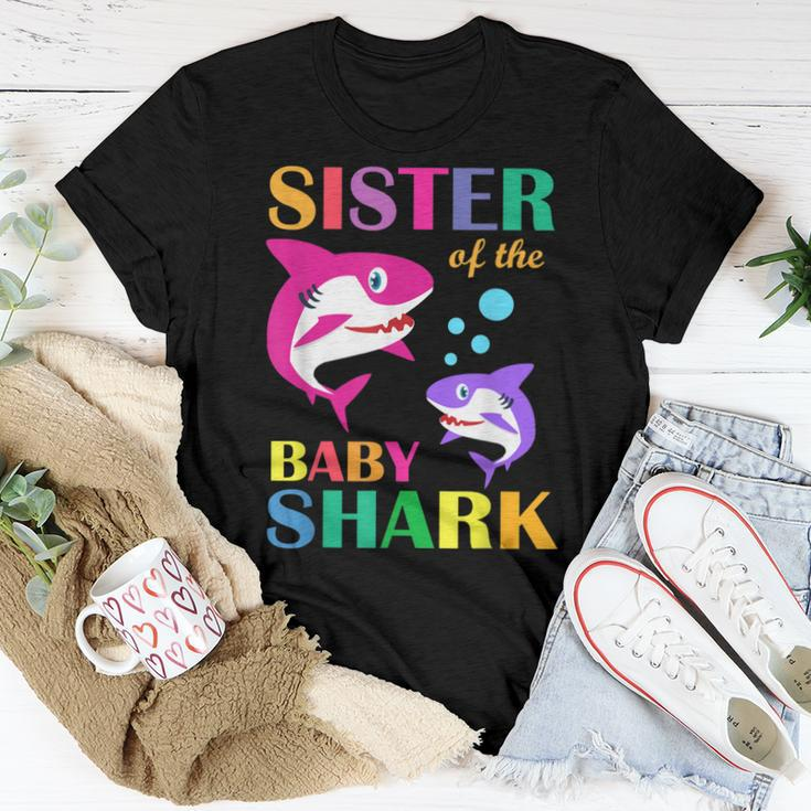 Sister Of The Baby Birthday Shark Sister Shark Women T-shirt Unique Gifts