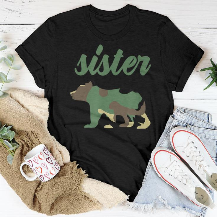 Sister Bear Camo Camo Sister Bear Matching Family Bear Women T-shirt Unique Gifts