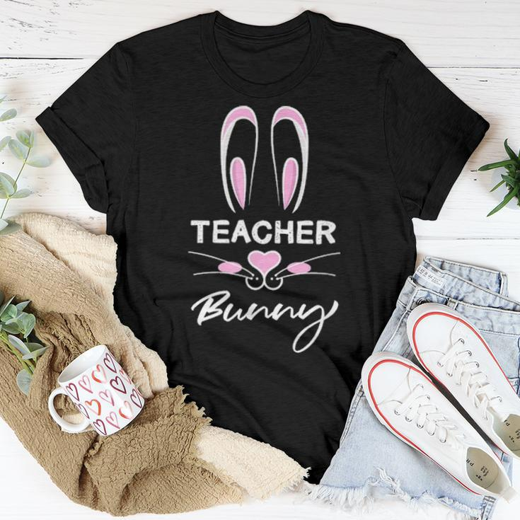 Teacher Bunny Rabbit Ears Easter School Break Women T-shirt Funny Gifts