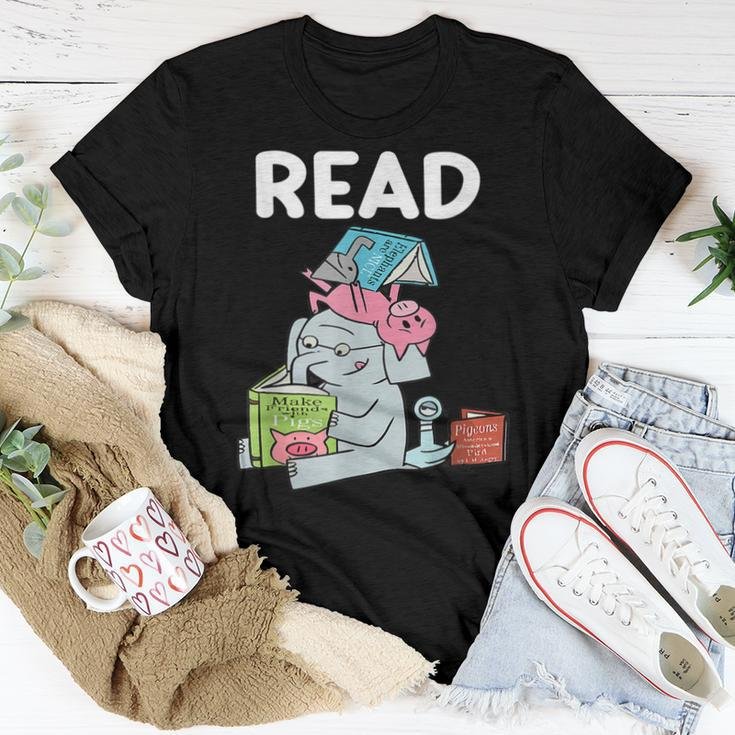 Teacher Library Read Book Club Piggie Elephant Pigeons V6 Women T-shirt Personalized Gifts