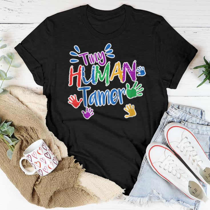 Tiny Human Tamer Daycare Provider Shirt Teacher Women T-shirt Unique Gifts