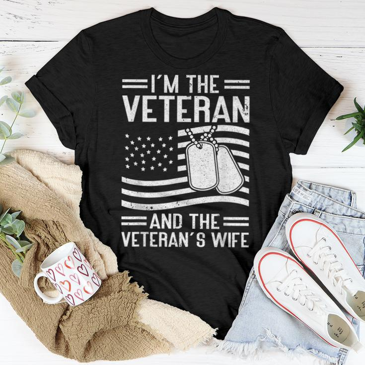 The Veteran & The Veterans Wife Proud American Veteran Wife Women T-shirt Funny Gifts