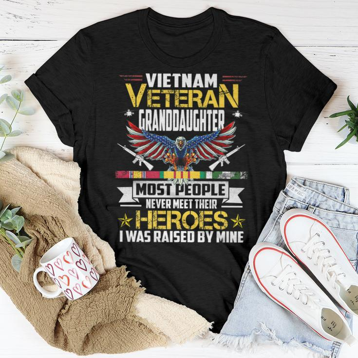 Vietnam Veteran Granddaughter Raised By My Hero Veteran V2 Women T-shirt Funny Gifts