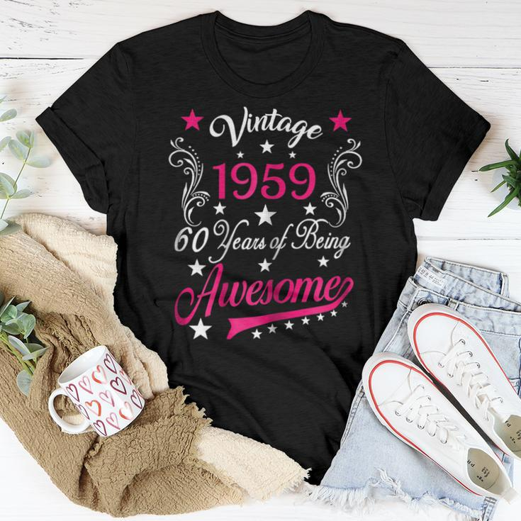 Womens Vintage 1959 60Th Birthday 60 Years Old Women T-shirt Unique Gifts