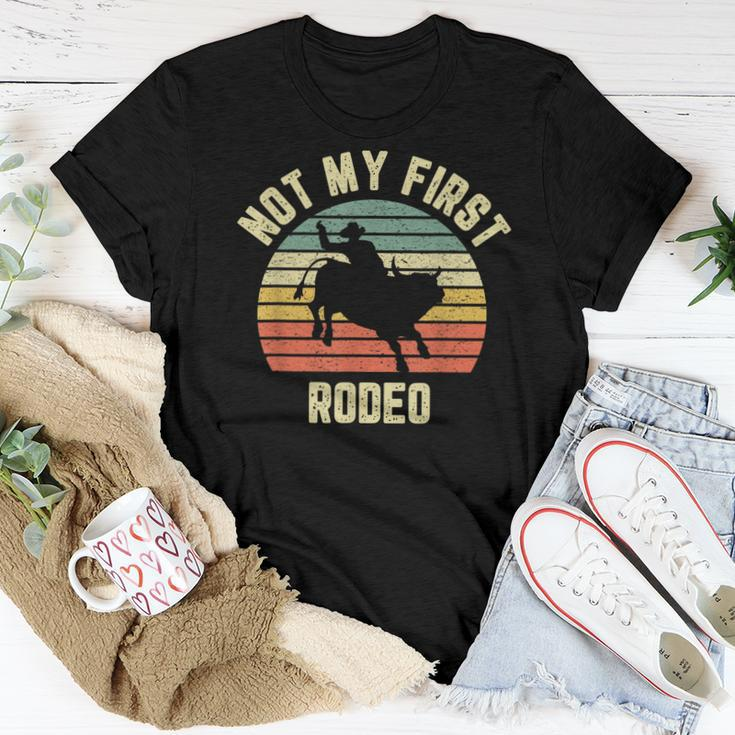 Vintage Not My First Rodeo Idea Horse Guy Texas Ranch Women T-shirt Unique Gifts