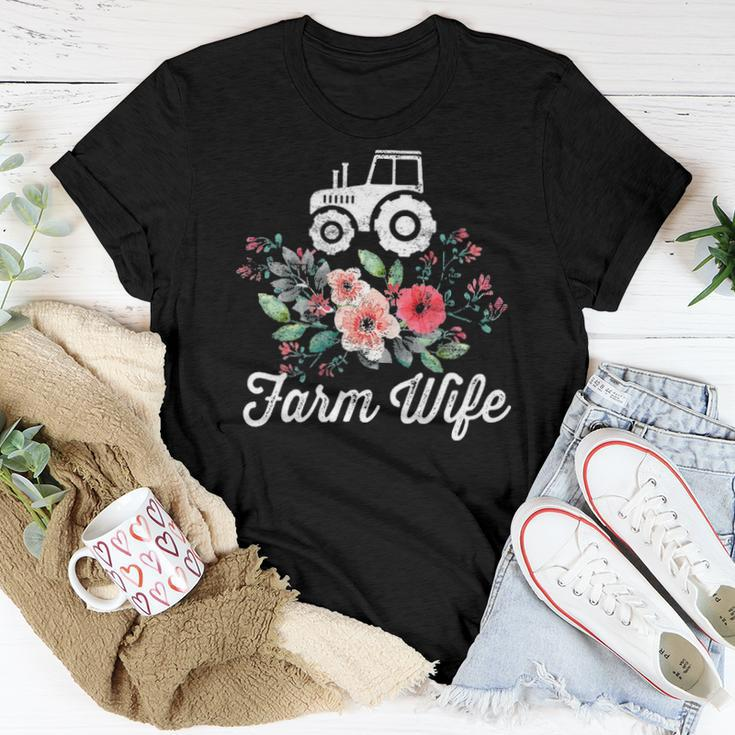 Womens Farm Wife Farmers Wife Gifts Farmer Farming Tractor Women T-shirt Funny Gifts