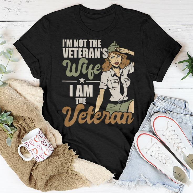 Womens Im Not The Veterans Wife I Am The Veteran Us Army Veteran Women T-shirt Funny Gifts